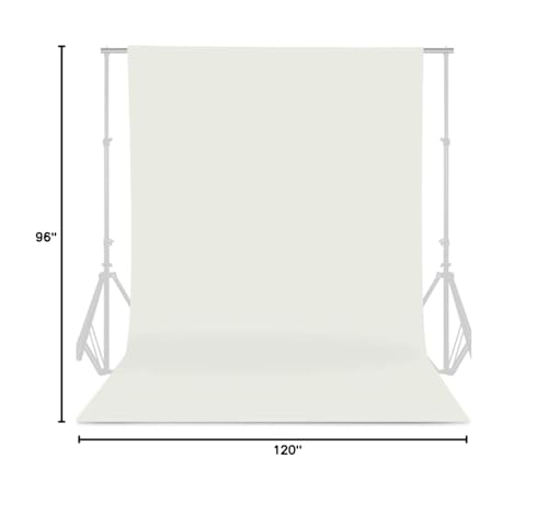 GFCC 8FTX10FT Ivory Backdrop Background for Photography Photo Booth Backdrop for Photoshoot Background Screen Video Recording Parties Curtain