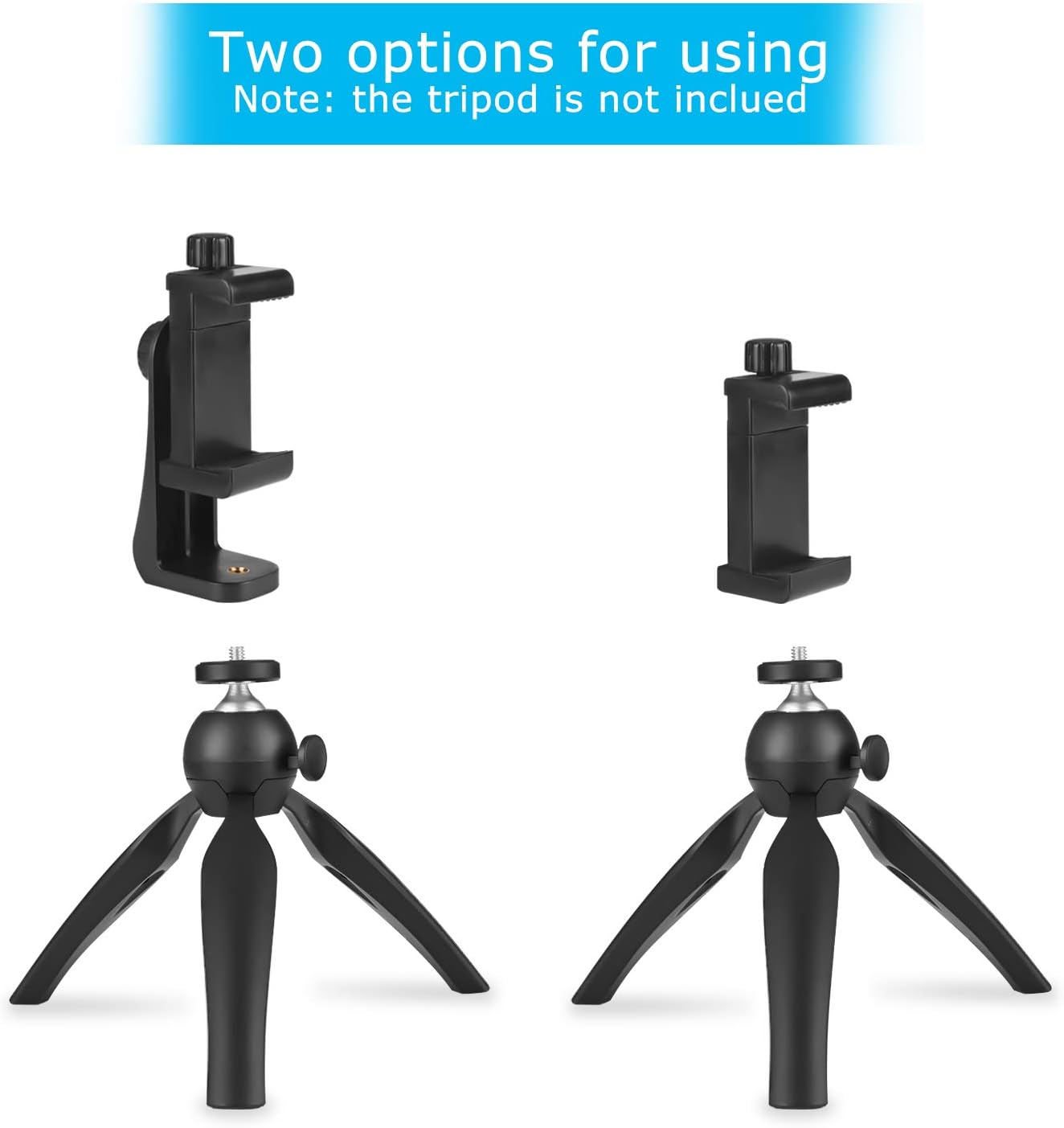 Premium Smartphone Holder/Vertical and Horizontal Tripod Mount Adapter Rotatable Bracket with 1/4 inch Screw/Adjustable Clip for iPhone, Android Cell Phone, Selfie Stick, Camera Stand