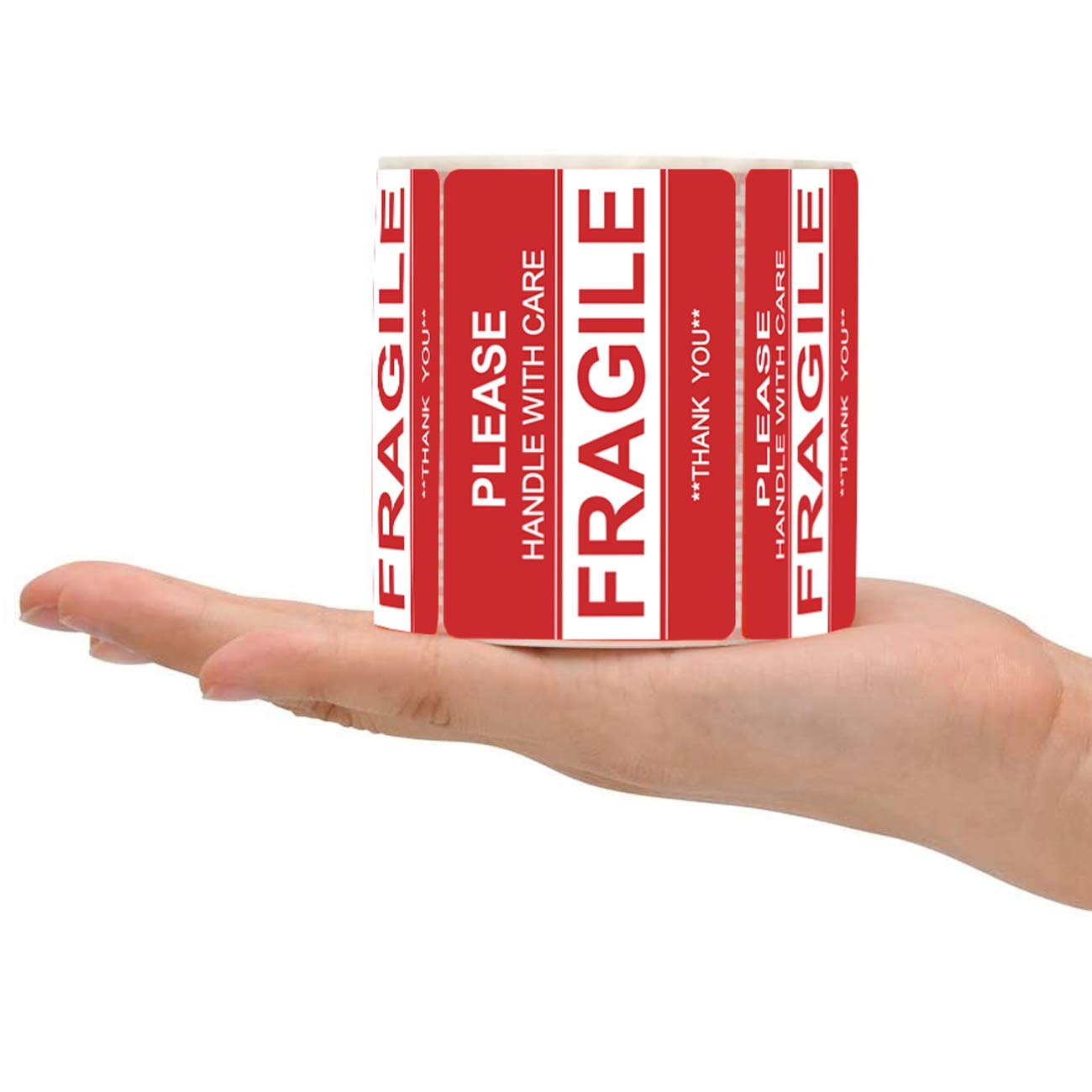 2" x 3" Fragile Stickers for Shipping and Moving Please Handle with Care Fragile Thank You Do Not Drop, Warning Stickers Fragile Labels, Permanent Adhesive(500 Labels, 1 Roll)