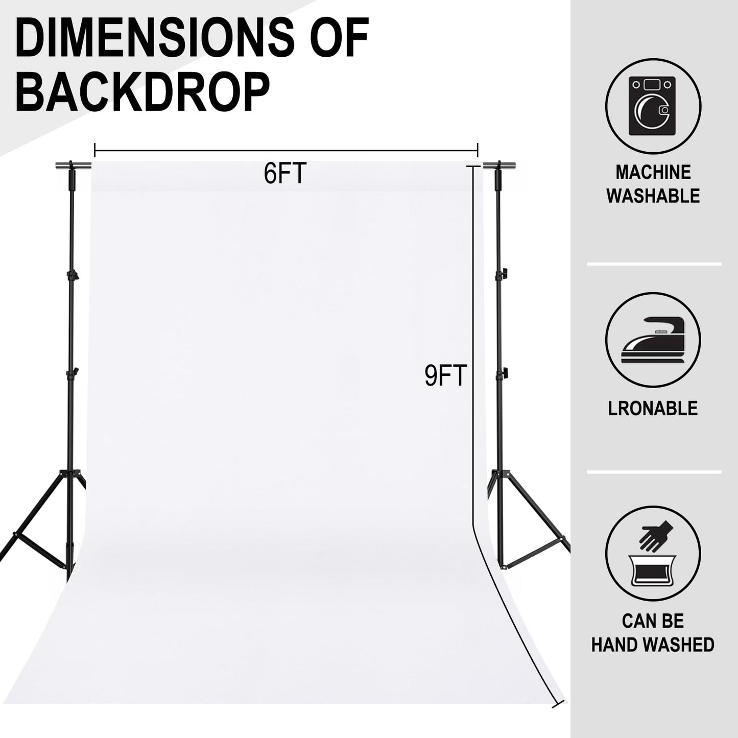 GFCC 8FTX10FT Ivory Backdrop Background for Photography Photo Booth Backdrop for Photoshoot Background Screen Video Recording Parties Curtain