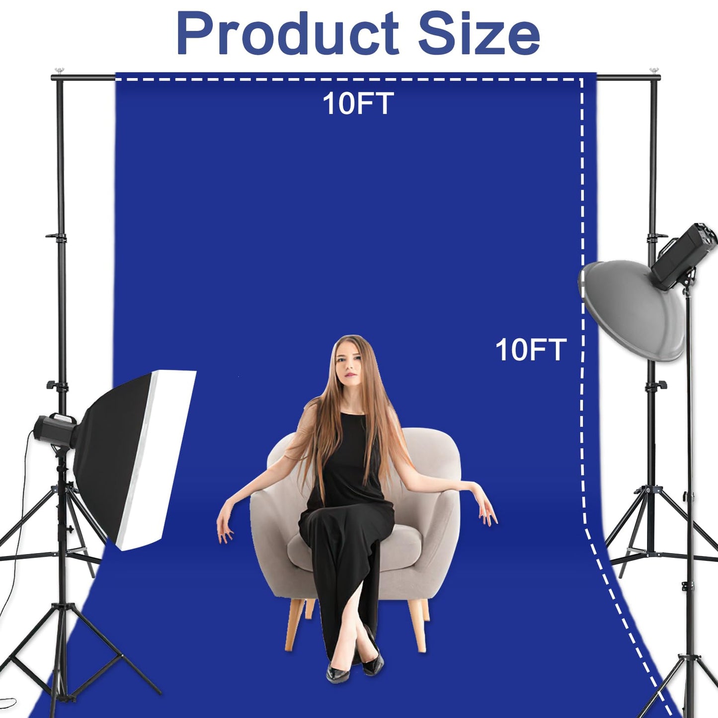 GFCC 8FTX10FT Ivory Backdrop Background for Photography Photo Booth Backdrop for Photoshoot Background Screen Video Recording Parties Curtain