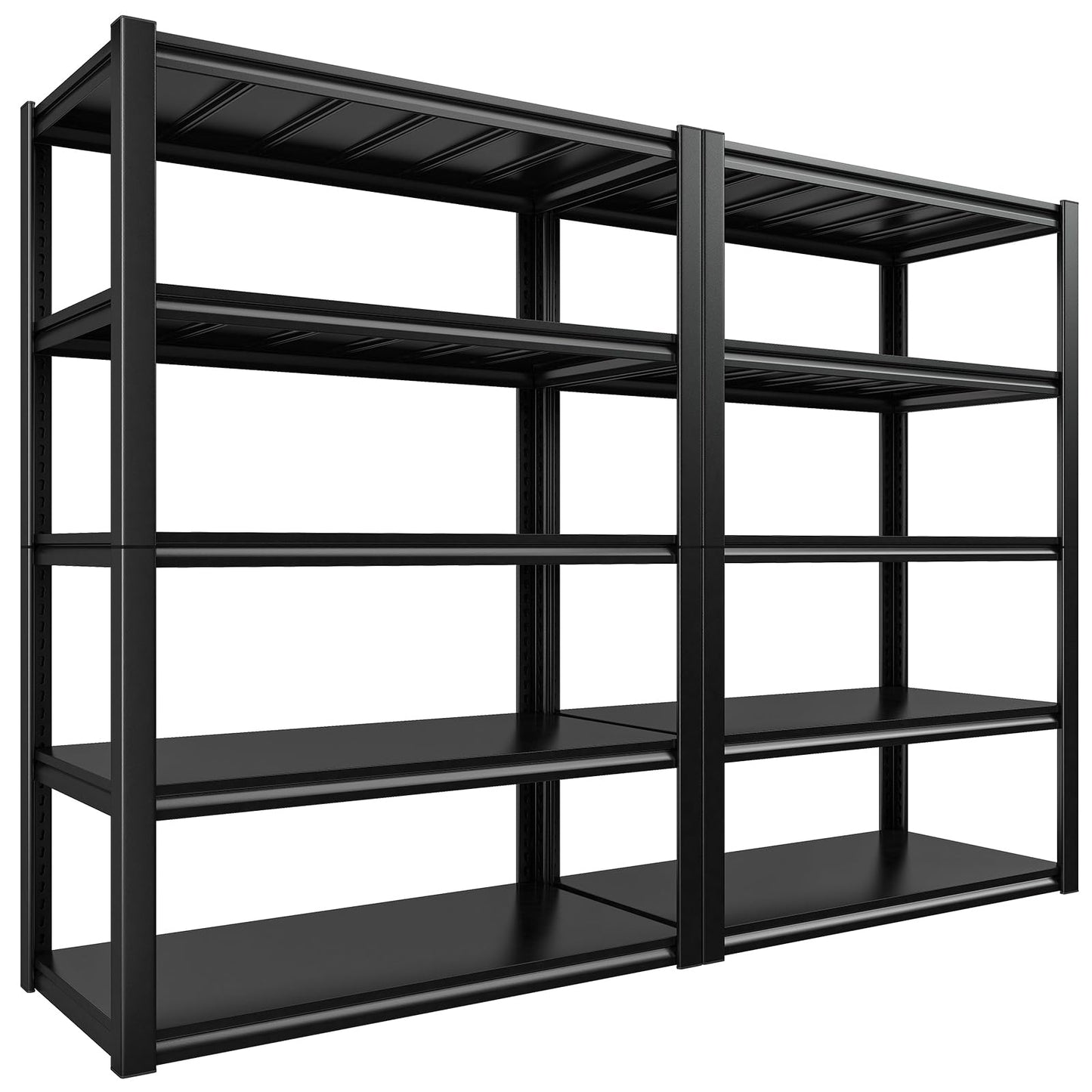 REIBII Garage Shelving 48.2" W Storage Shelves 3000LBS Heavy Duty Shelving Adjustable 5 Tier Metal Shelves for Storage Commercial Shelving Unit Industrial Utility Shelf, 72.2" H x 24.2" D x 48.2" W