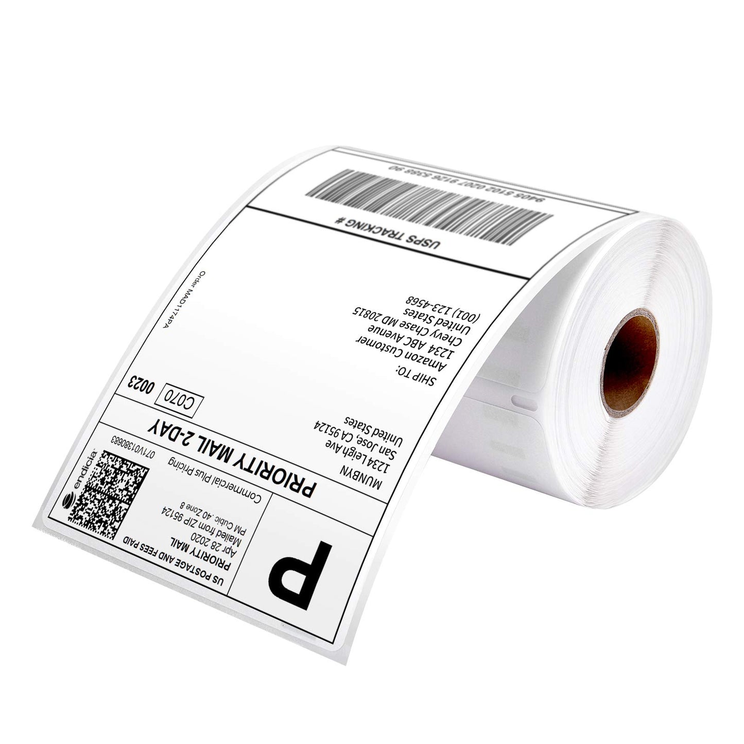 MUNBYN 4"x6" Direct Thermal Printer Label, Shipping Labels Compatible with Rollo, Jadens, Nelko, Not Compatible with DYMO LabelWriter 4XL 1744907,1755120, Perforated Postage Label, 220 Labels/Roll