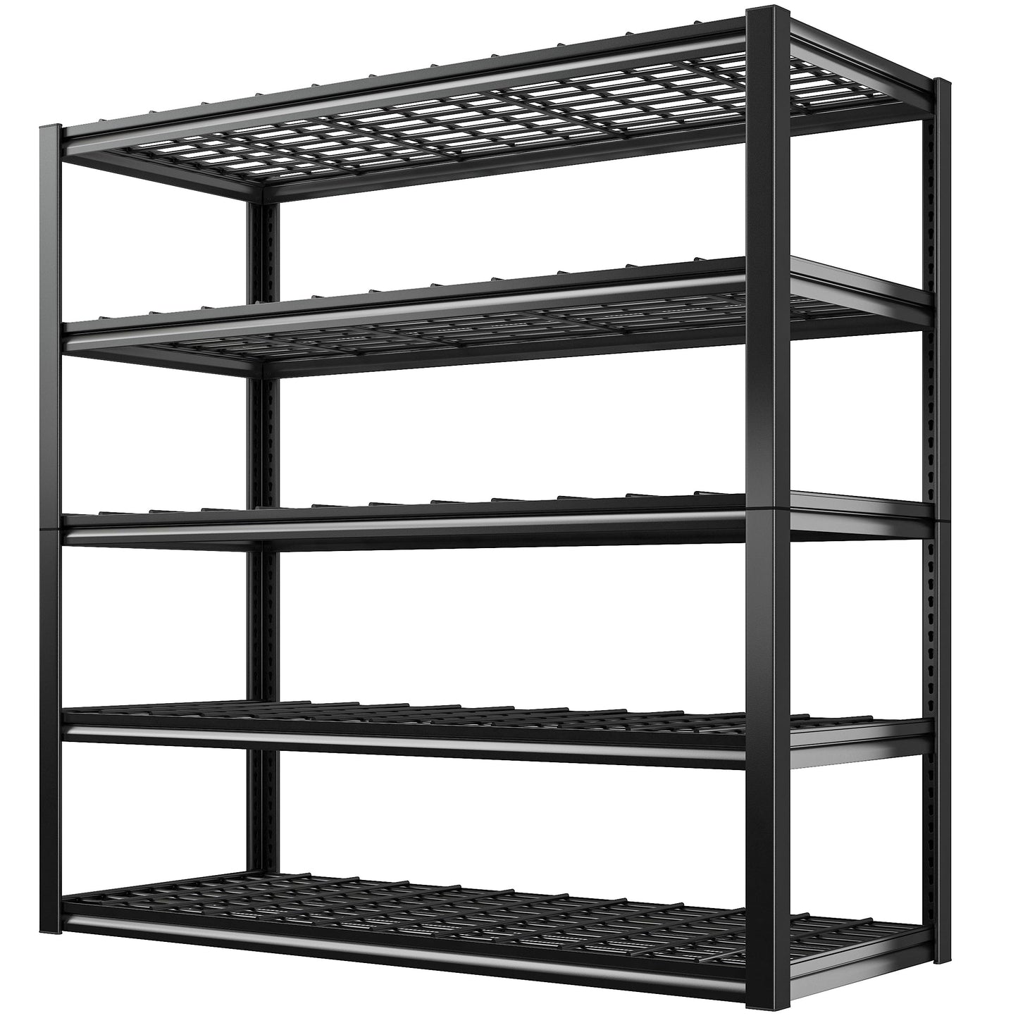 REIBII Garage Shelving 48.2" W Storage Shelves 3000LBS Heavy Duty Shelving Adjustable 5 Tier Metal Shelves for Storage Commercial Shelving Unit Industrial Utility Shelf, 72.2" H x 24.2" D x 48.2" W